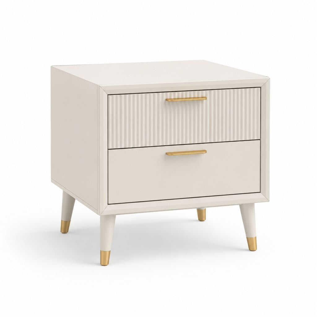 Comodino a 2 cassetti bianco in MDF 50 x 40 x 55 cm