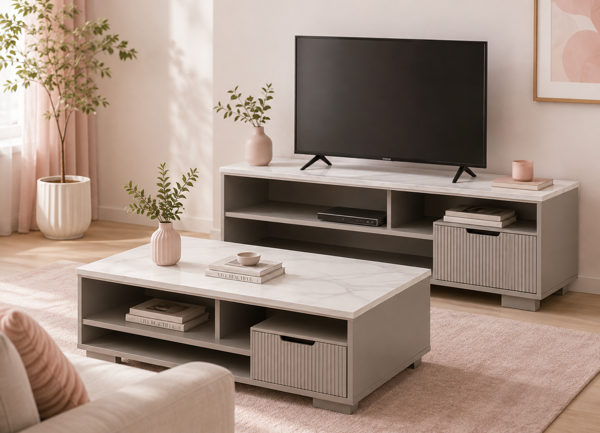 Mobile TV Grigio Effetto Marmo